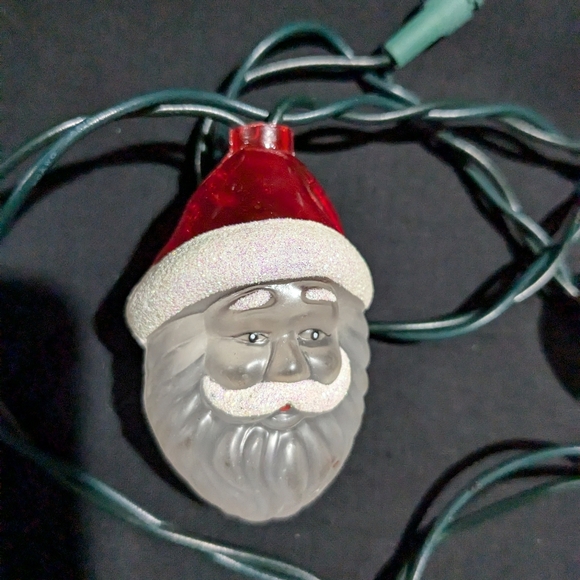 Santa Face Heads String Light Set Works Christmas Lights 2006 *Read - Picture 2 of 8